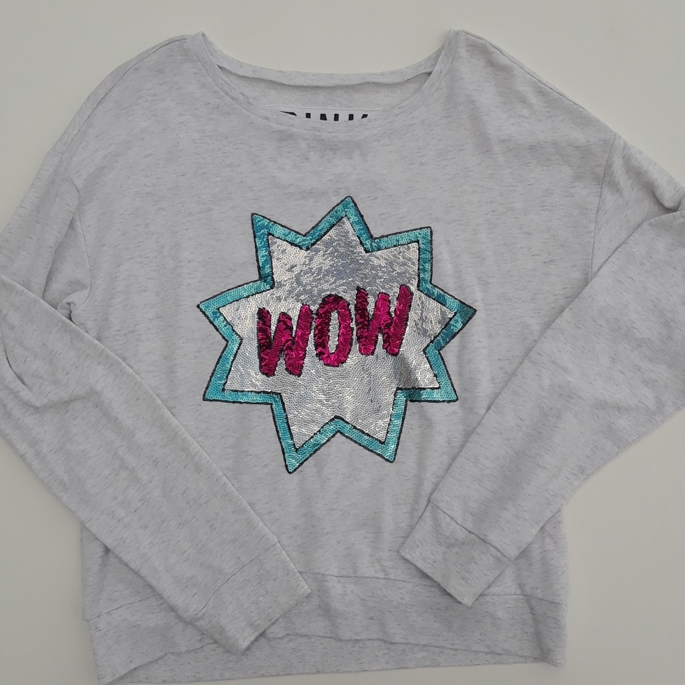 PINK Holographic Wow Logo Sweatshirt